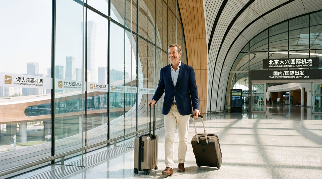 International traveler at Beijing Daxing Airport