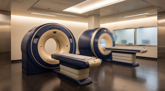 PET-CT and MRI scanners side by side in a radiology suite