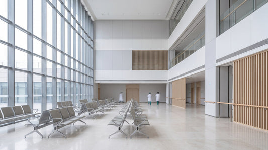 Bright modern hospital outpatient waiting hall