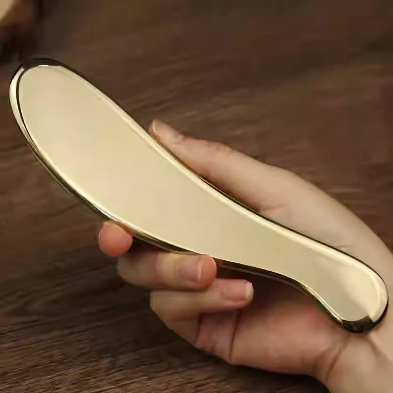 18 cm brass gua sha board — included