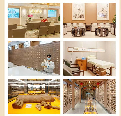 TCM clinic environment in Guangzhou — herbal dispensary and treatment rooms